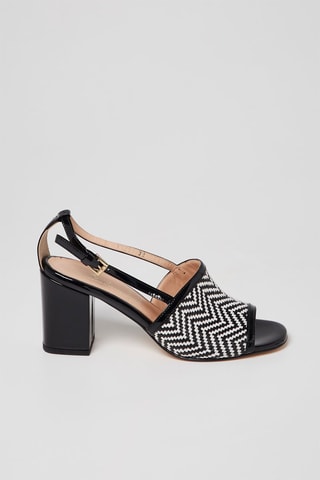 Lakleren Sandalen met Hak Zwart eb Wit - Harmont & Blaine
