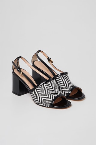 Lakleren Sandalen met Hak Zwart eb Wit - Harmont & Blaine