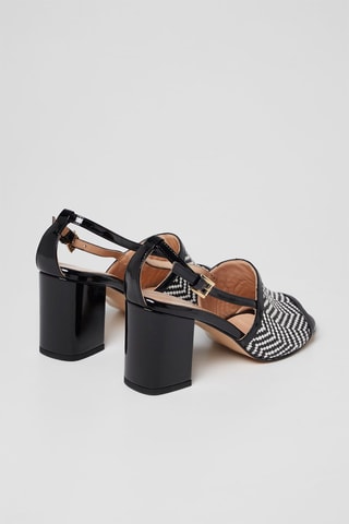 Lakleren Sandalen met Hak Zwart eb Wit - Harmont & Blaine