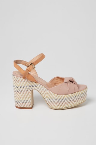 Leren Sandalen met Hak Roze en Camel - Harmont & Blaine