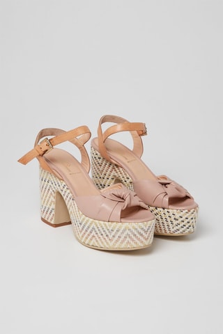 Leren Sandalen met Hak Roze en Camel - Harmont & Blaine