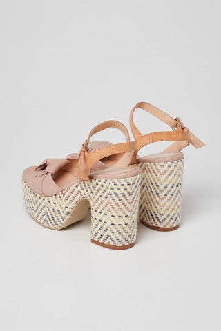 Leren Sandalen met Hak Roze en Camel - Harmont & Blaine