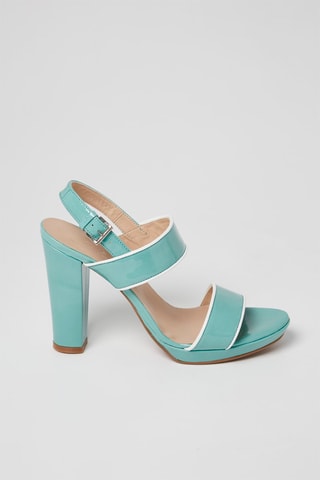 Lakleren Sandalen met Hak Turquoise - Harmont & Blaine