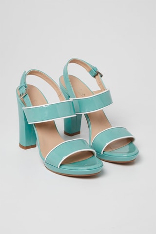 Lakleren Sandalen met Hak Turquoise - Harmont & Blaine
