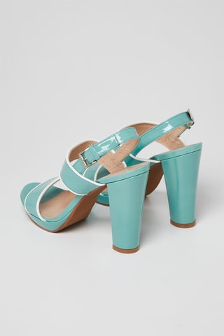 Lakleren Sandalen met Hak Turquoise - Harmont & Blaine