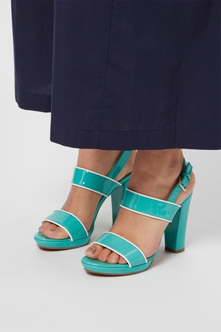 Lakleren Sandalen met Hak Turquoise - Harmont & Blaine