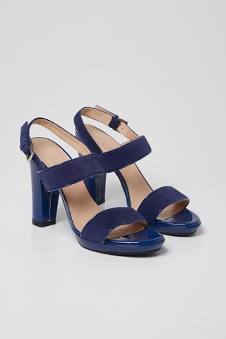 Nubuck Sandalen met Hak Marineblauw - Harmont & Blaine