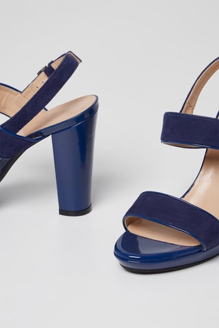 Nubuck Sandalen met Hak Marineblauw - Harmont & Blaine