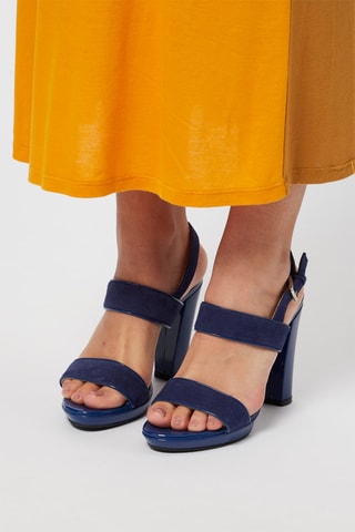 Nubuck Sandalen met Hak Marineblauw - Harmont & Blaine