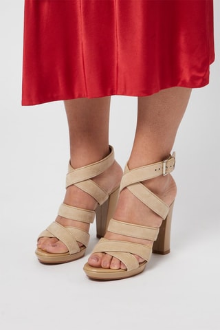 Nubuck Sandalen met Hak Beige - Harmont & Blaine