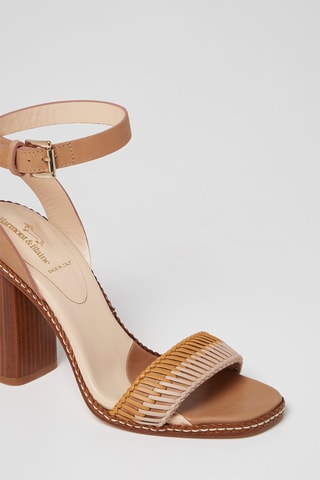 Leren Sandalen met Hak Beige en Wit - Harmont & Blaine
