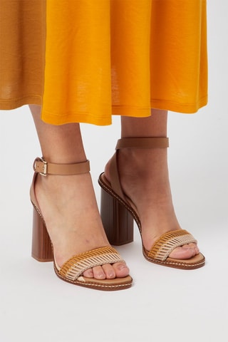 Leren Sandalen met Hak Beige en Wit - Harmont & Blaine