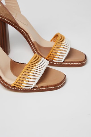 Leren Sandalen met Hak Camel en Beige - Harmont & Blaine