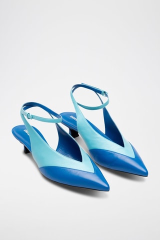 Schapenleren Sandalen met Hak - Blauw - Emporio Armani