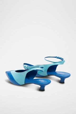 Schapenleren Sandalen met Hak - Blauw - Emporio Armani