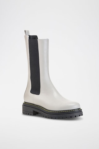 Kalfsleren Chelsea Boots - Grijs