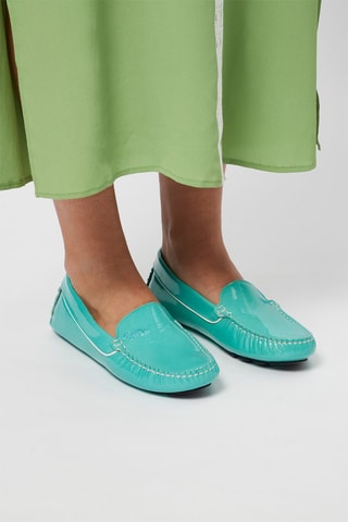 Mocassins en cuir verni - Turquoise - Harmont & Blaine