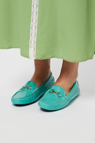 Mocassins en cuir verni - Turquoise - Harmont & Blaine
