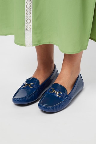 Mocassins en cuir verni - Bleu marine - Harmont & Blaine