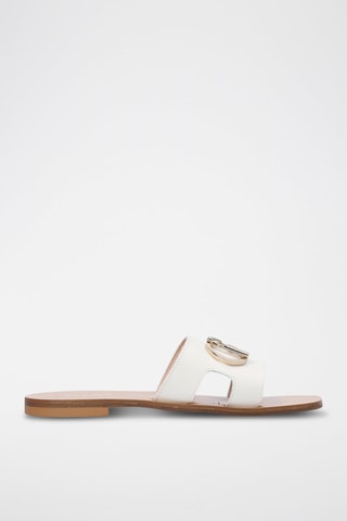 Mules en cuir de taureau Saba - Blanc