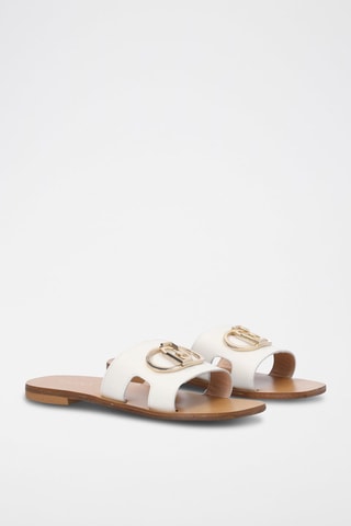 Mules en cuir de taureau Saba - Blanc