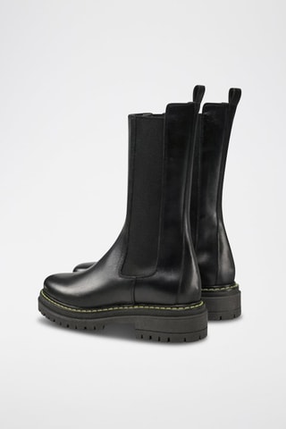 Kalfsleren Chelsea Boots - Zwart