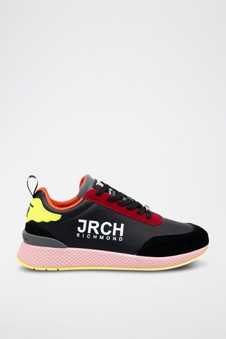 Sneakers de nobuck - Preto e vermelho