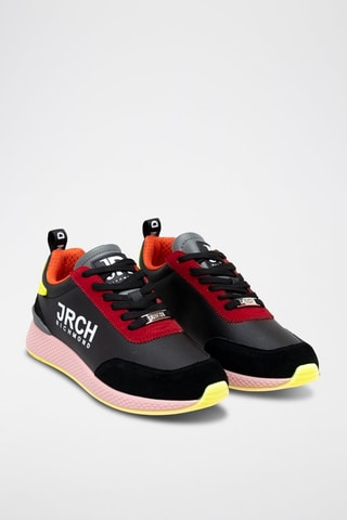 Sneakers de nobuck - Preto e vermelho