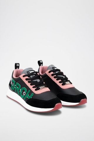 Sneakers de nobuck - Preto e cinzento