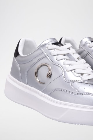 Sapatilhas em couro - Cinzento e branco