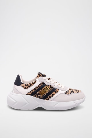 Nubuck Sneakers - Wit en Beige