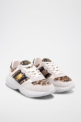 Nubuck Sneakers - Wit en Beige