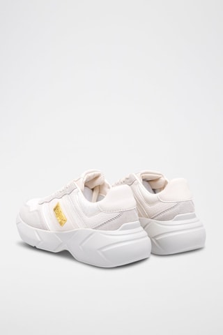 Leren Sneakers - Beige en Goudkleurig