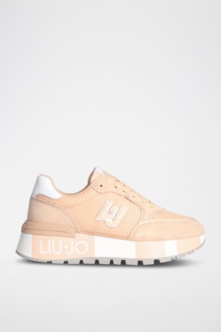 Stierenleren Platform Sneakers - Roze