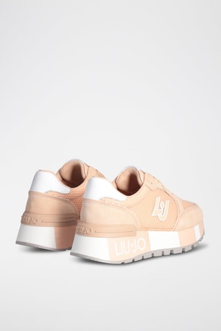 Stierenleren Platform Sneakers - Roze