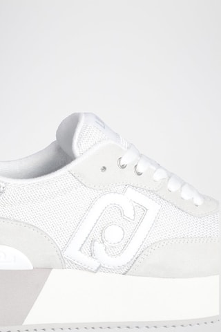 Stierenleren Platform Sneakers - Wit en Grijs