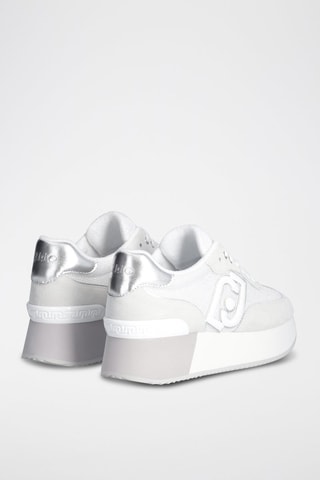 Stierenleren Platform Sneakers - Wit en Grijs