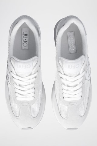 Stierenleren Platform Sneakers - Wit en Grijs