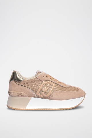 Stierenleren Platform Sneakers Dreamy - Lichtroze