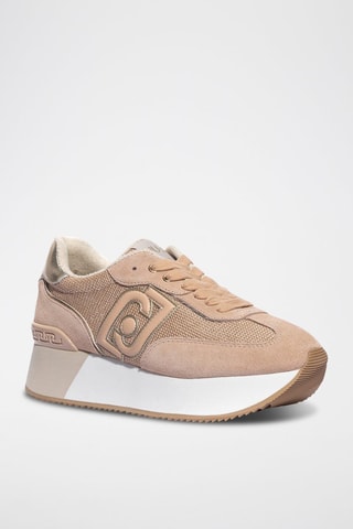 Stierenleren Platform Sneakers Dreamy - Lichtroze
