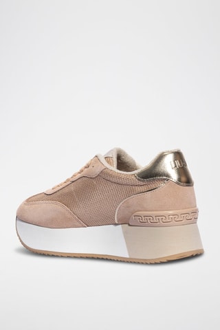 Stierenleren Platform Sneakers Dreamy - Lichtroze