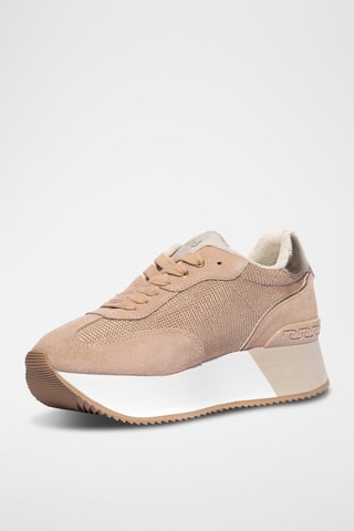 Stierenleren Platform Sneakers Dreamy - Lichtroze