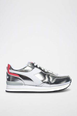Leren Platform Sneakers Olympia Platform Metal WN - Zilverkleurig 
