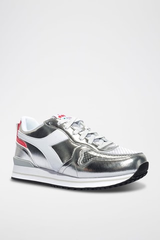 Leren Platform Sneakers Olympia Platform Metal WN - Zilverkleurig 