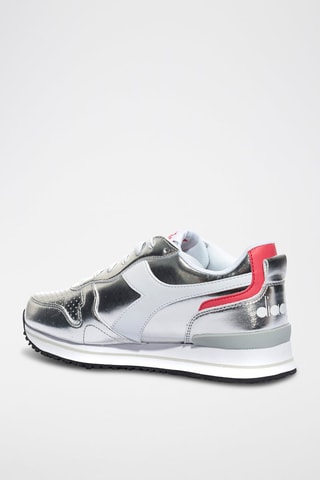 Leren Platform Sneakers Olympia Platform Metal WN - Zilverkleurig 