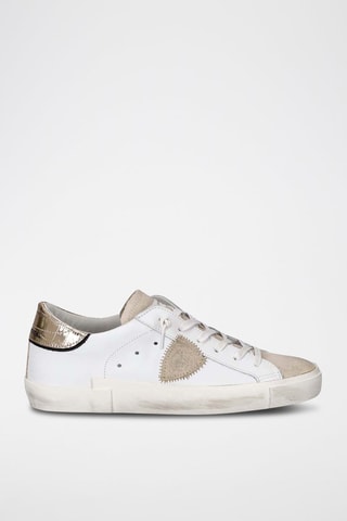 Leren Sneakers - Wit en Goudkleurig