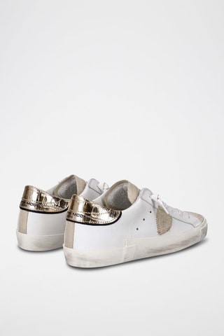 Leren Sneakers - Wit en Goudkleurig
