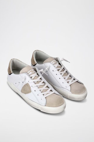 Leren Sneakers - Wit en Goudkleurig