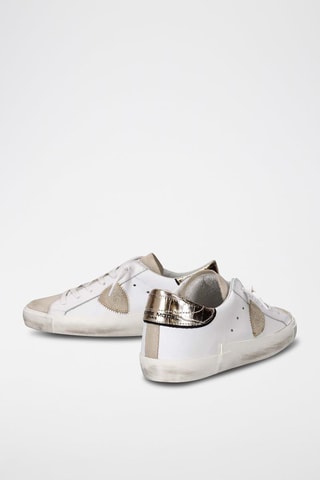 Leren Sneakers - Wit en Goudkleurig