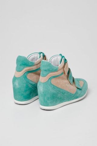 Nubuck Wedge Sneakers Turquoise - Harmont & Blaine